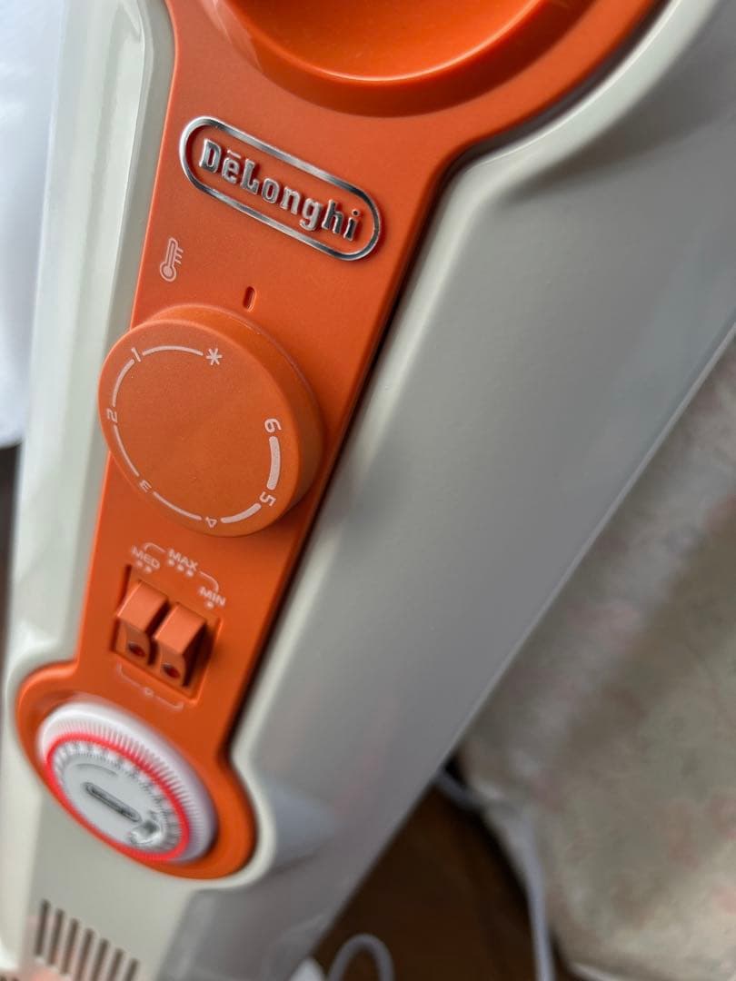 De'Longhi オイルヒーター ホワイト/オレンジ