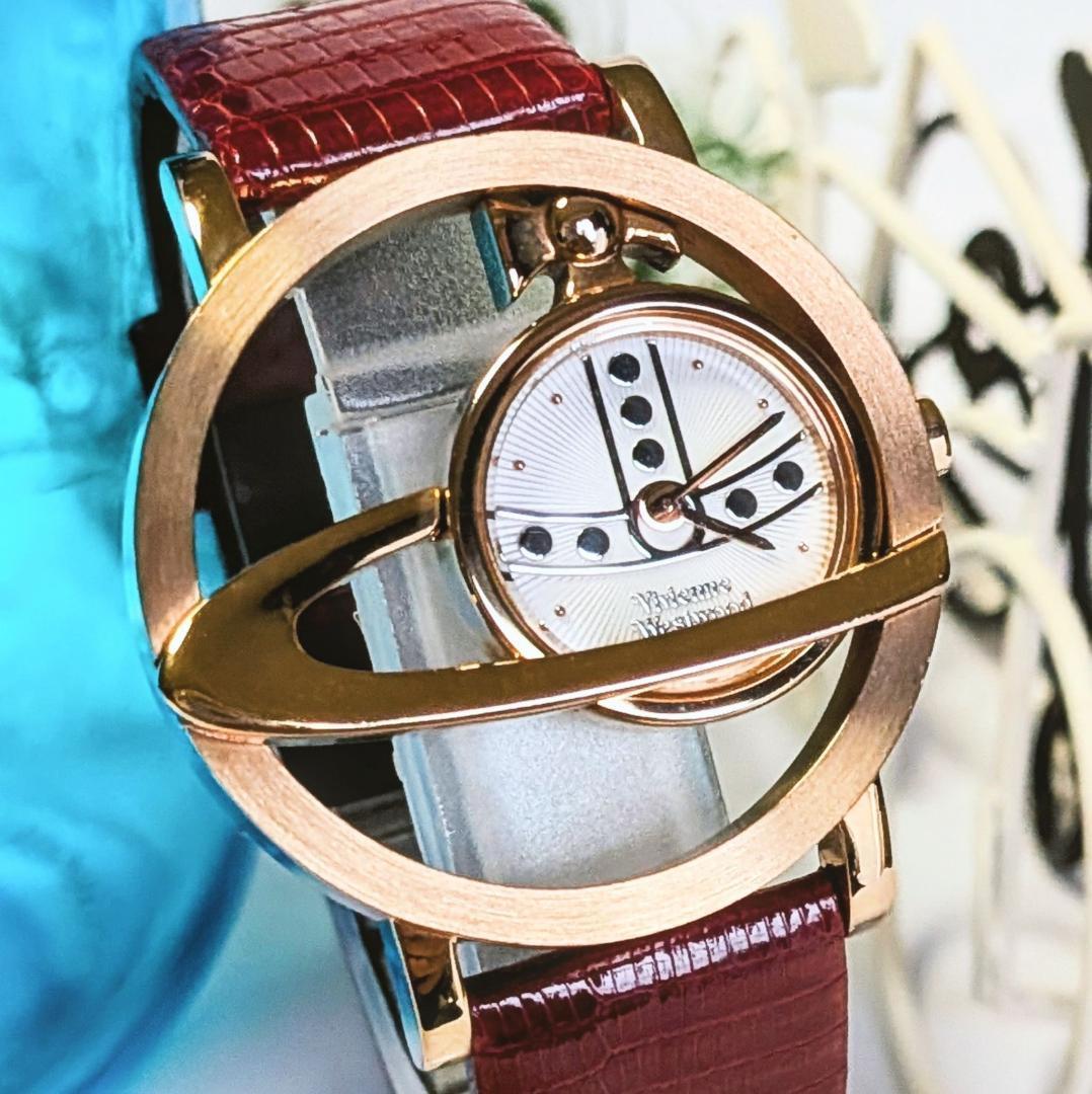 美品 ヴィヴィアンウエストウッド腕時計シルバー＆ゴールド惑星リング個性 英国