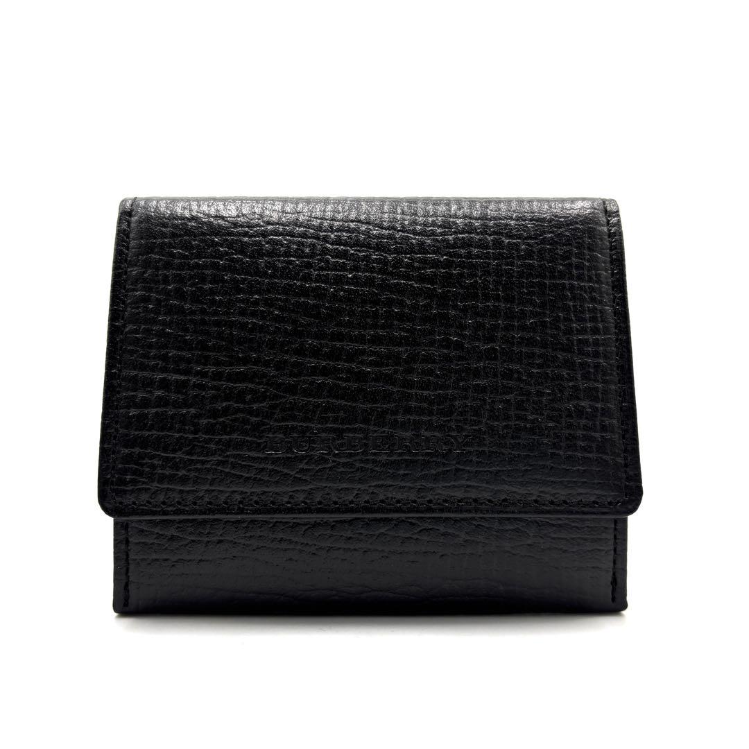 【未使用保管品】バーバリー ケース ノバチェック ロゴ型押し 本革 黒