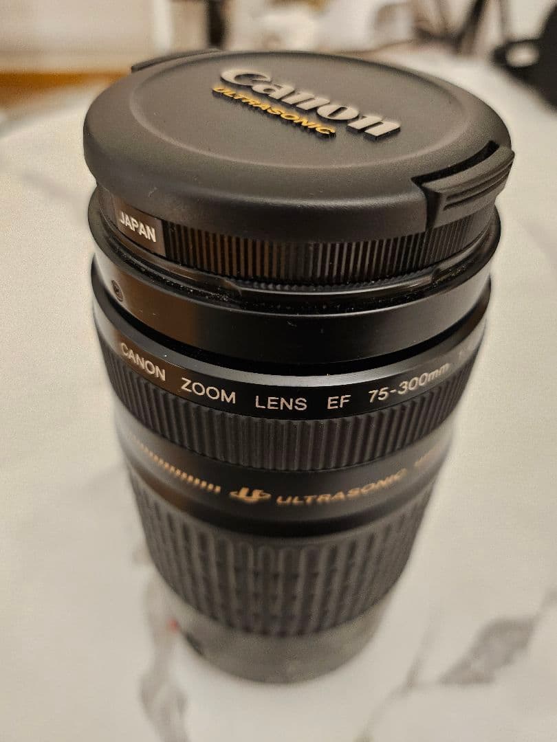 キヤノン　望遠ズームレンズ　Canon EF 75-300mm カバー付き