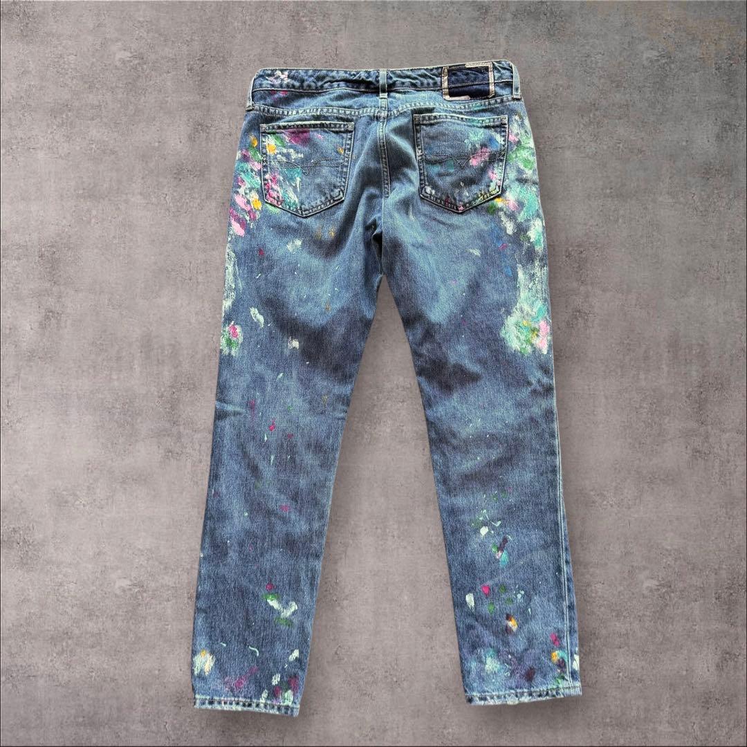 希少Polo RALPH LAUREN グランジペイント デニムパンツ W28