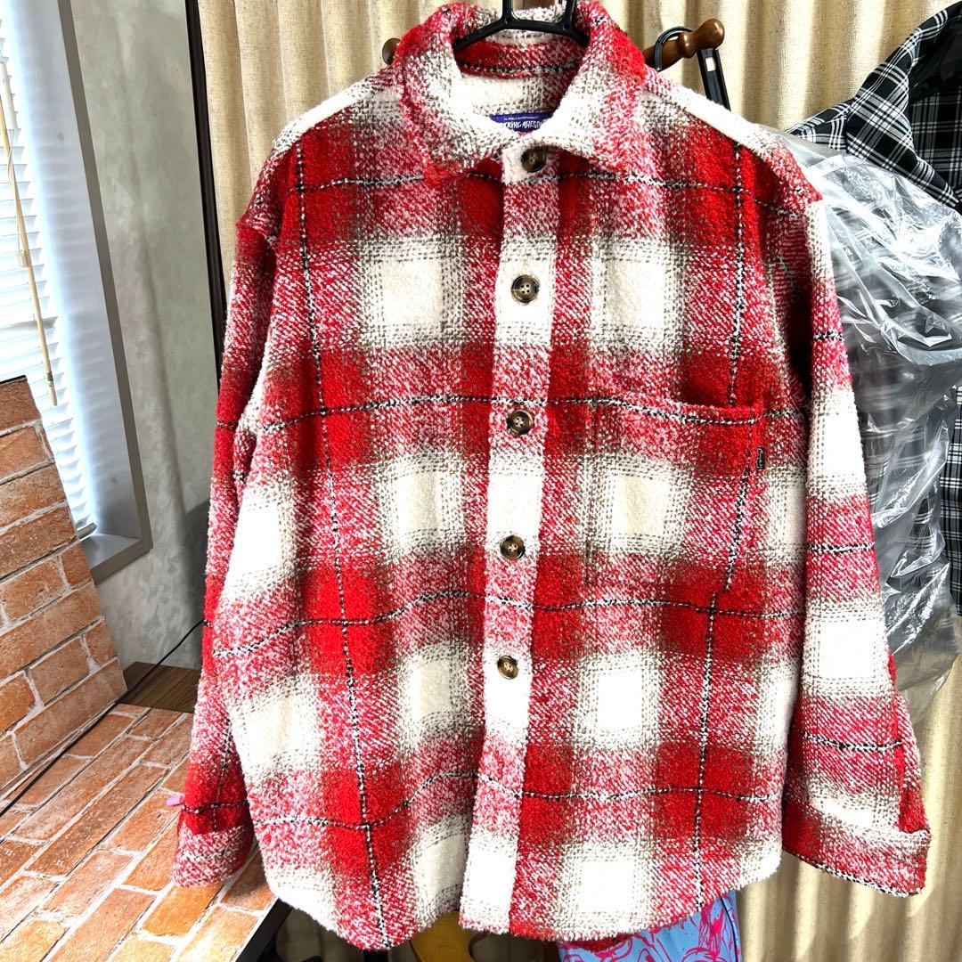 値下❣️ファッキンオーサム heavy flannelOver shirt red