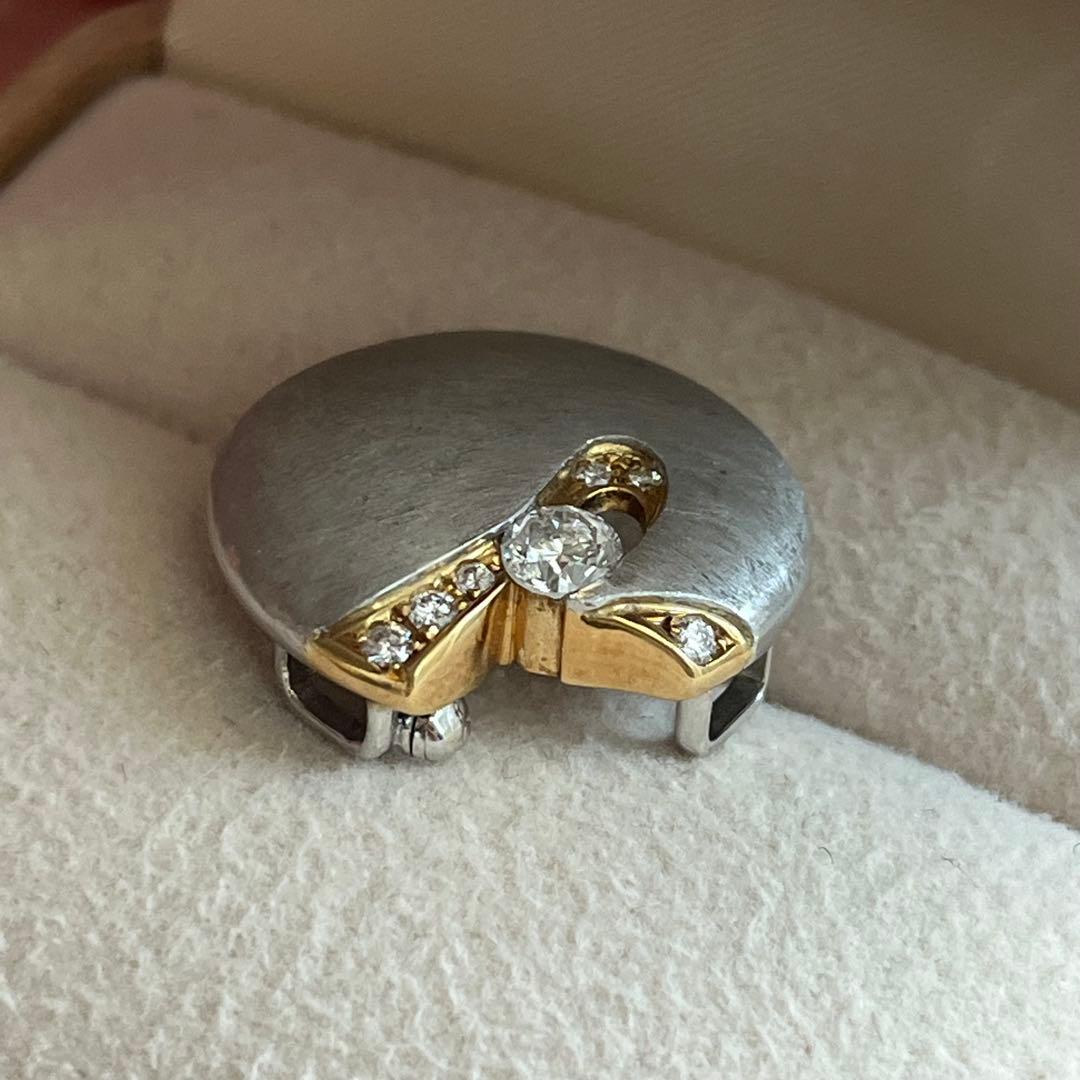 pt900/k18 ダイヤモンド　ブローチ 兼トップ