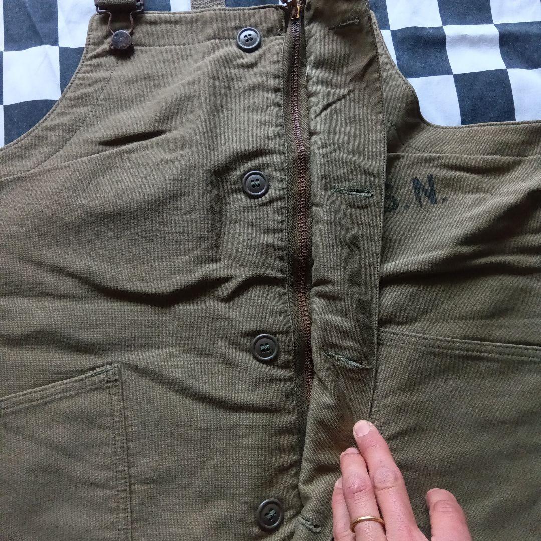 40s　ビンテージ　U.S.N　N1　デッキパンツ　トラウザー カーキ色