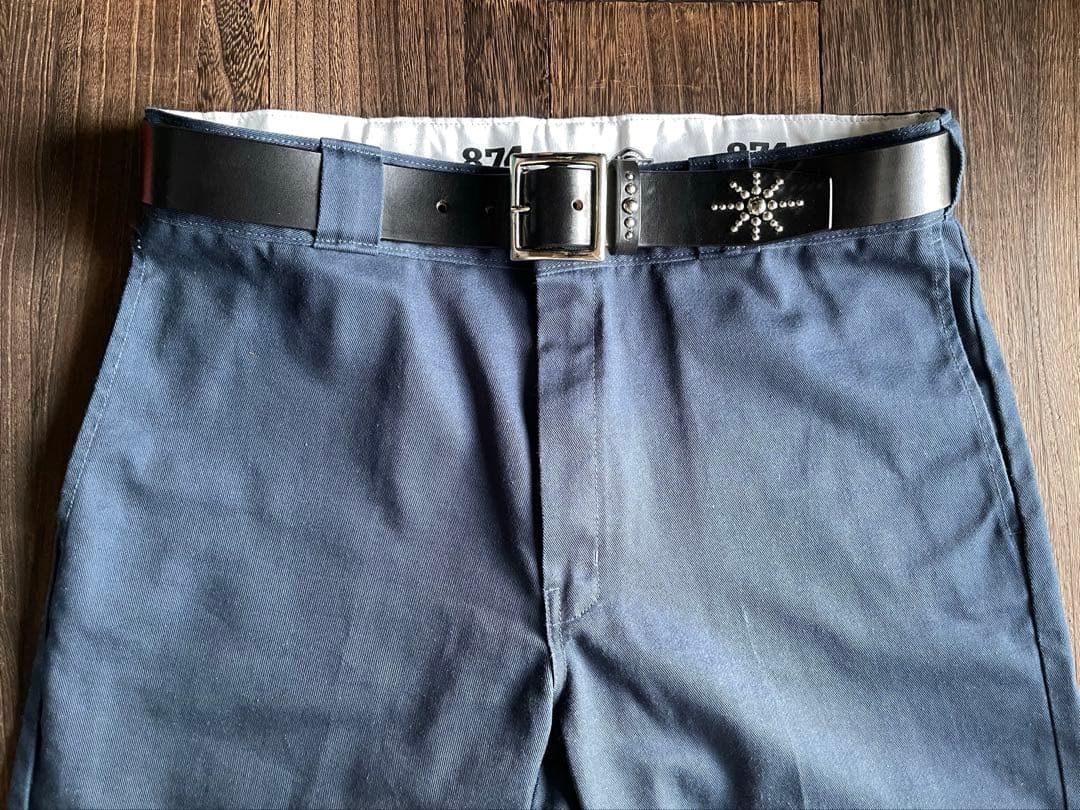 ディッキーズ874専用スタッズベルト　昭南ベンズ　シルバー　HTC CALEE