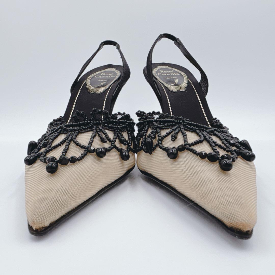 【美品】RENE CAOVILLA レネカオヴィラ ビジューハイヒール　パンプス
