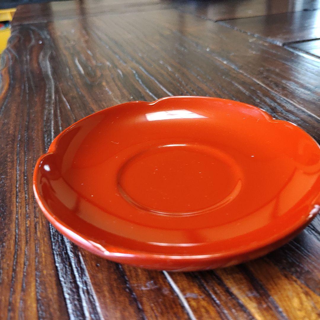 愛 陶庵　とうあん湯のみ茶碗　木製塗り茶托付き　ハナミズキ