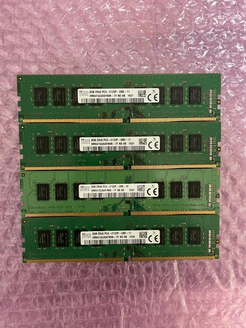 メモリ 8GB×4枚=32GB DDR4-2133 SKhynix製 0202