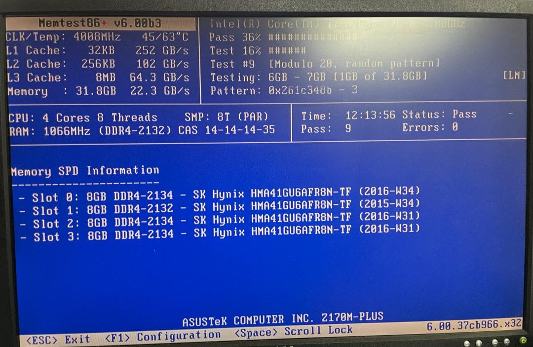 メモリ 8GB×4枚=32GB DDR4-2133 SKhynix製 0202