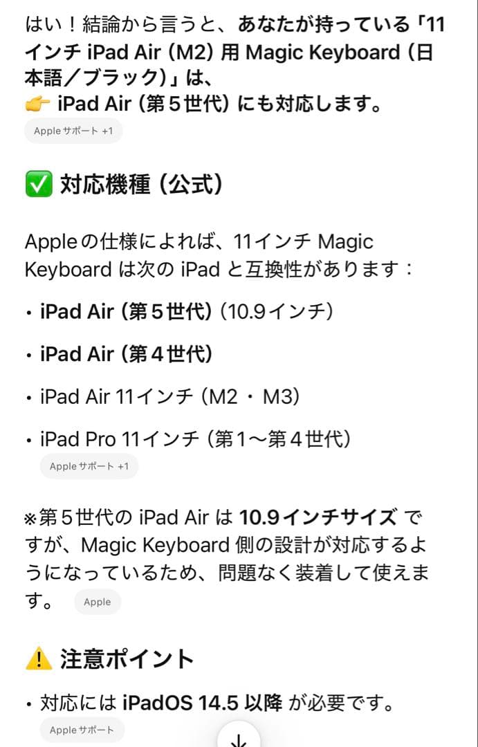 Apple iPad 純正　キーボードカバー　11インチ