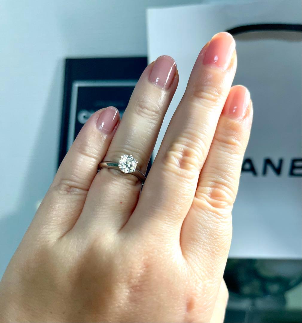 1/6迄Tiffany ティファニー　ダイヤモンドリング Eカラー0.84ct