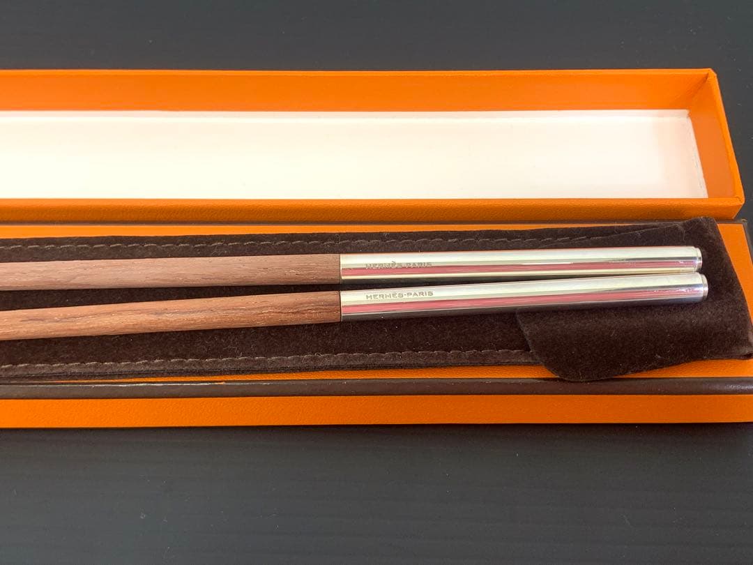 HERMES エルメス お箸 チョップスティック カトラリー Hロゴ