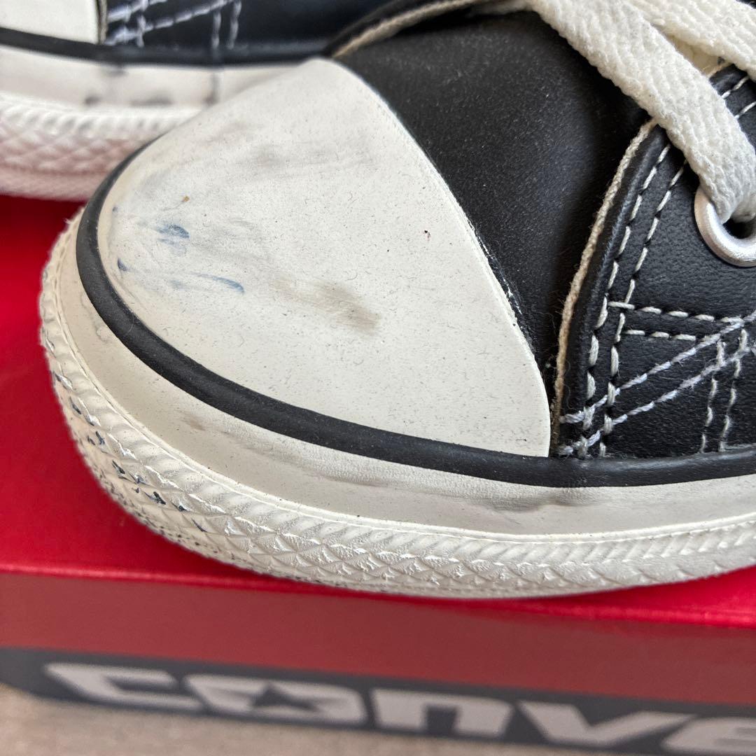 CONVERSE レザー　オールスター　ロー　オックス　ブラック　28