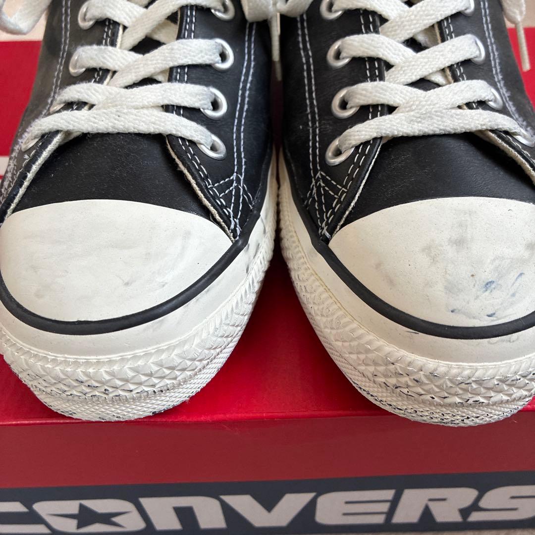 CONVERSE レザー　オールスター　ロー　オックス　ブラック　28