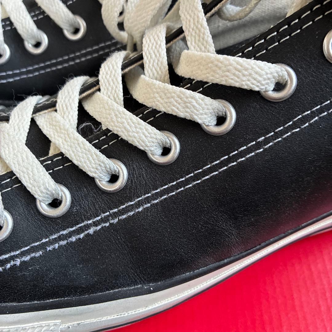 CONVERSE レザー　オールスター　ロー　オックス　ブラック　28