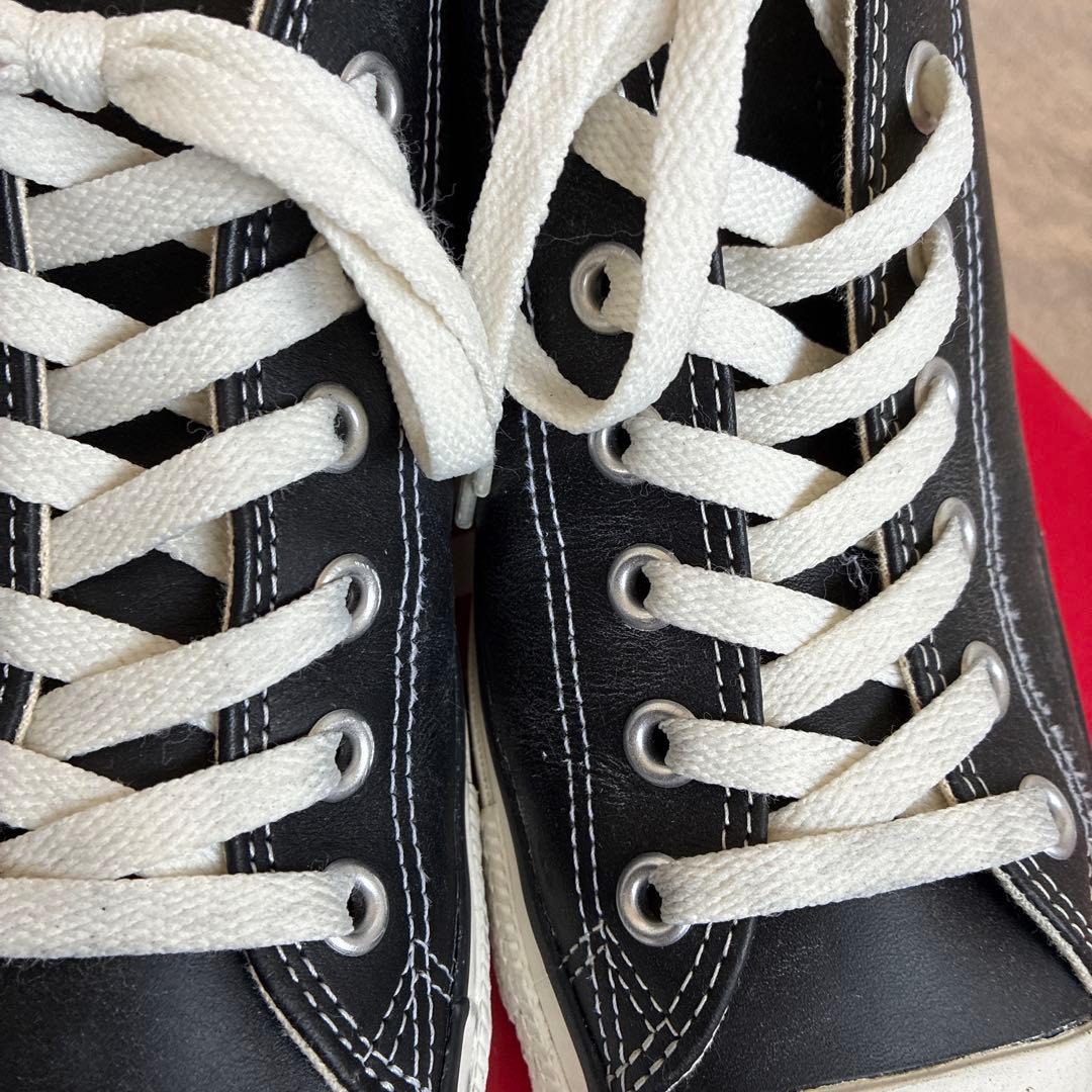 CONVERSE レザー　オールスター　ロー　オックス　ブラック　28