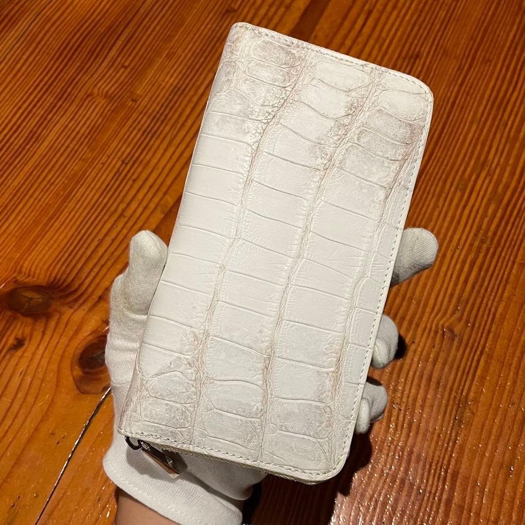 【新品・未使用】ヒマラヤクロコダイル　長財布　ラウンドファスナー　シャムワニ