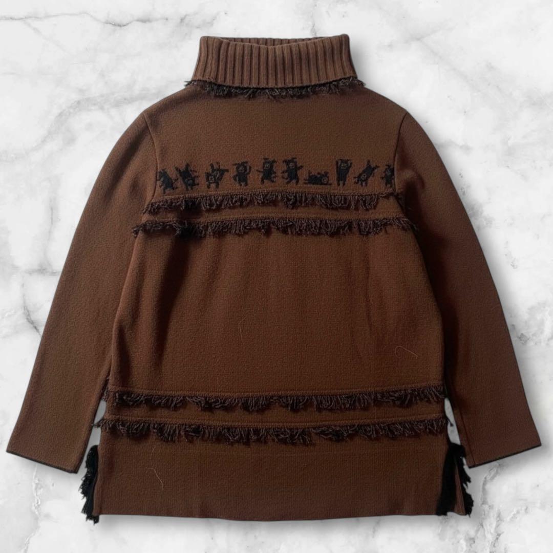 アルベロベロ タートルネック ニット セーター ブタさん フリンジ オレボレブラ