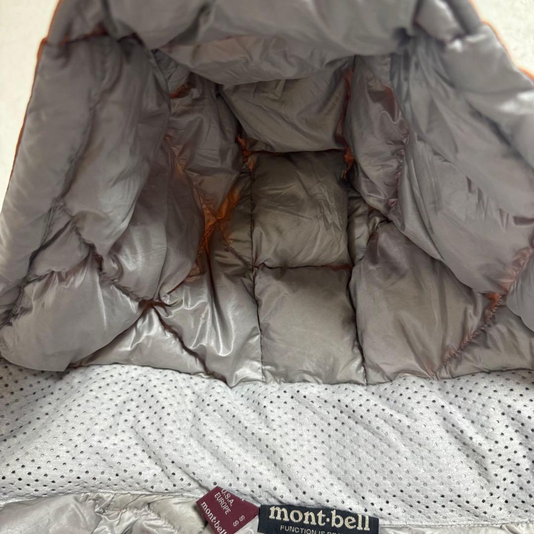 美品モンベル800FPライトアルパインダウンパーカM橙ダイヤキルティング