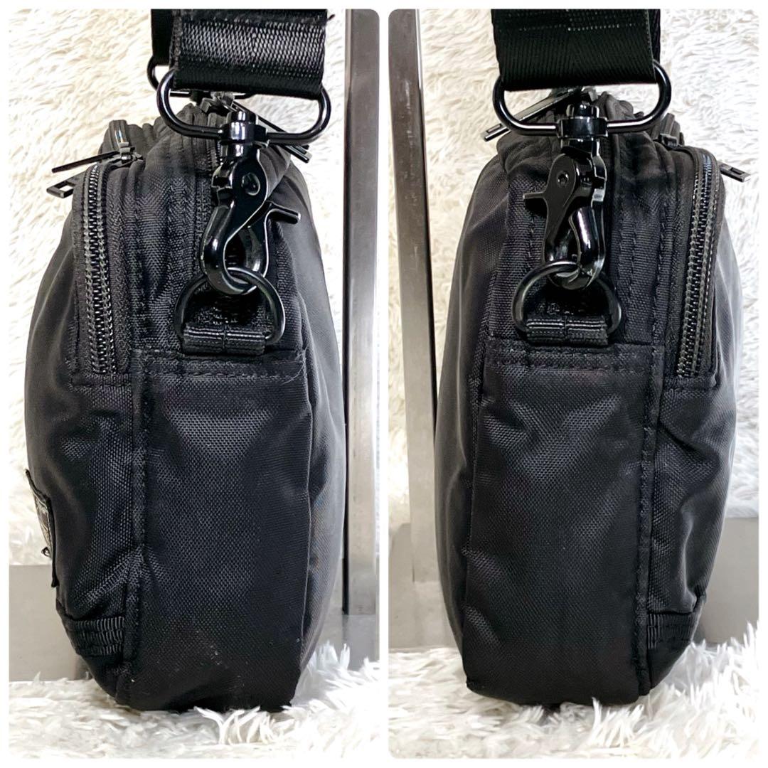 【美品】PORTER ポーター 吉田カバン フラッシュショルダーバック 2層　黒