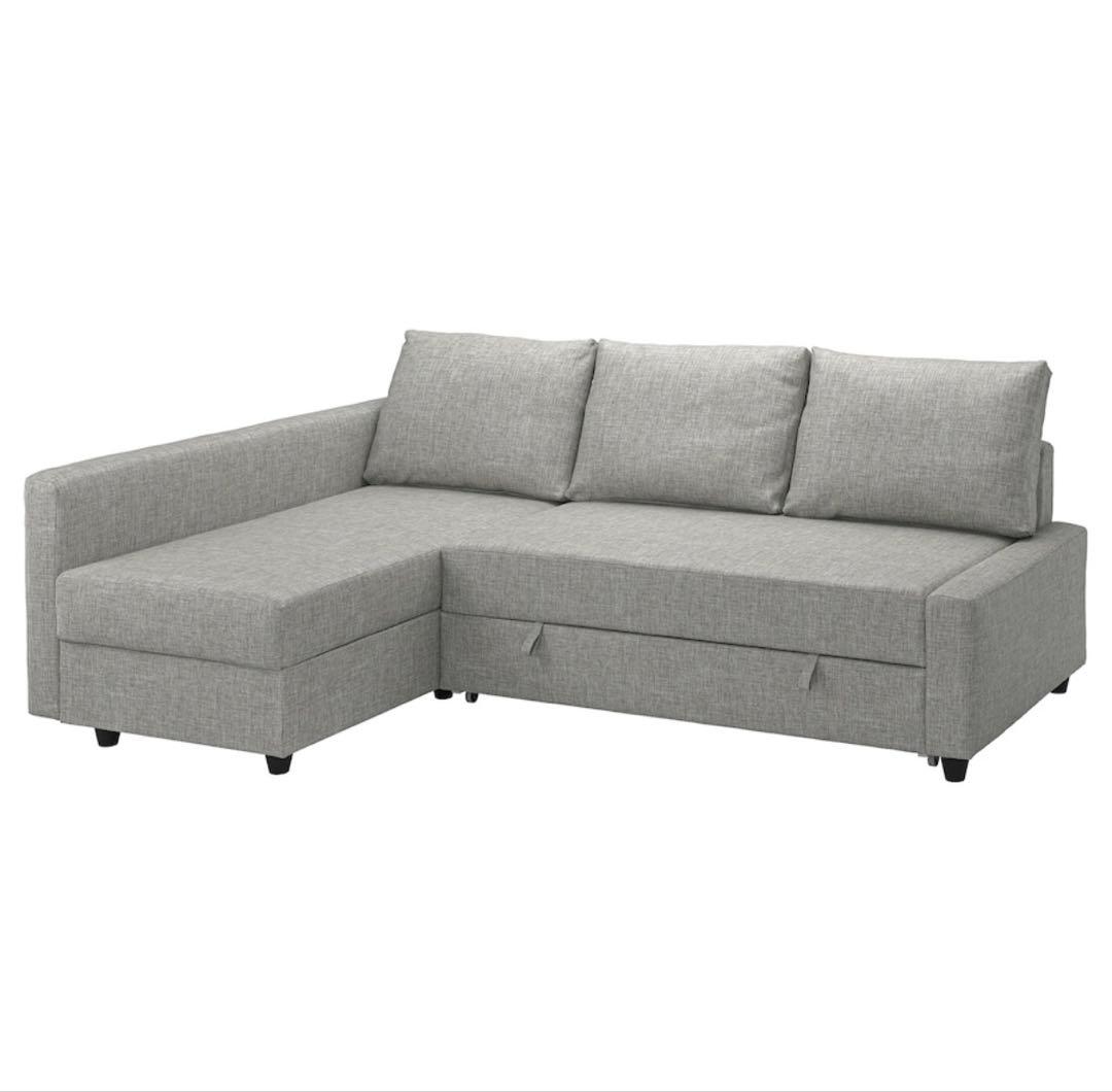 手渡しのみ IKEA フリーヘーテン コーナーソファーベッド　収納付き