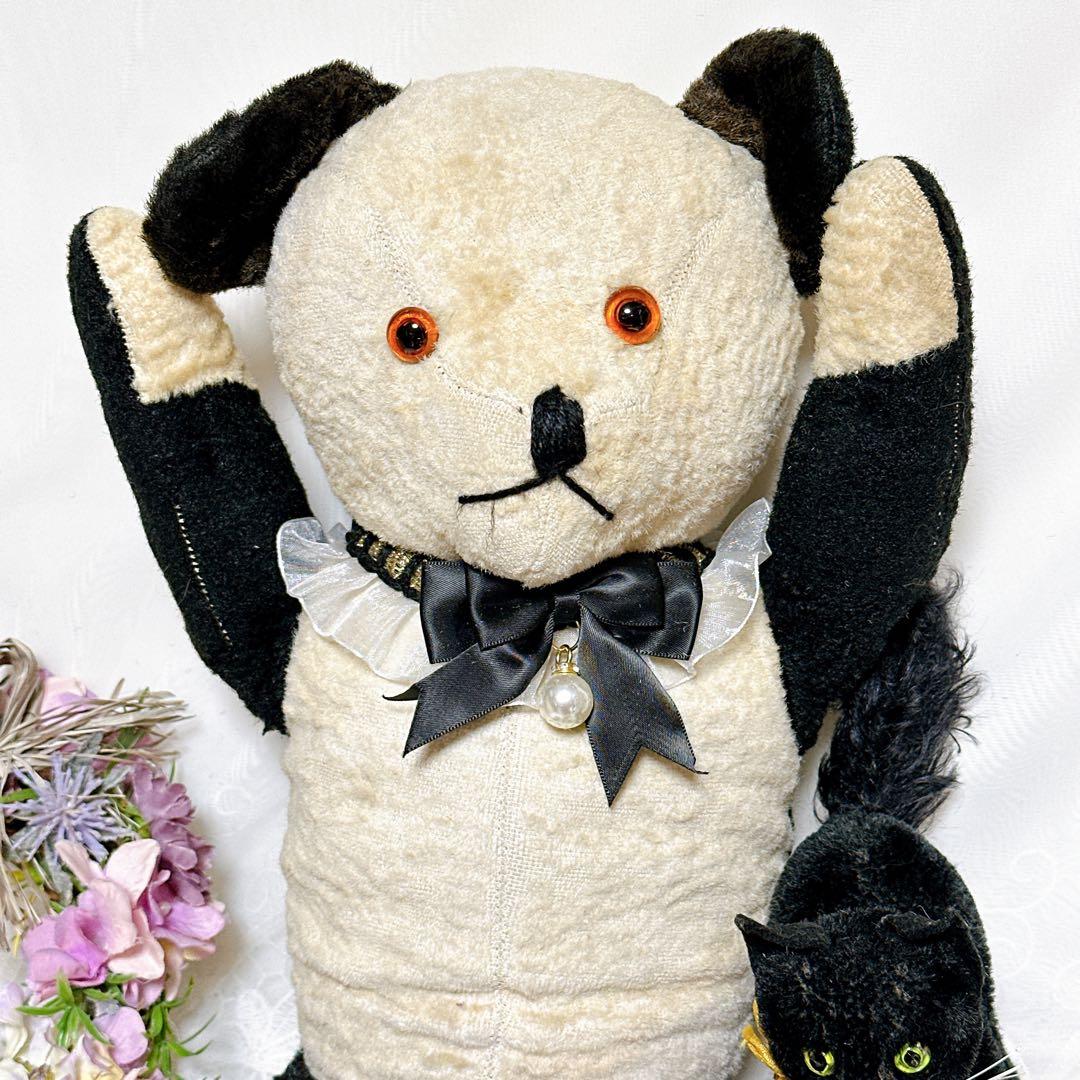 ❤️素敵なボロくた❤️大きめアンティークパンダベア　イギリスアンティークテディベア