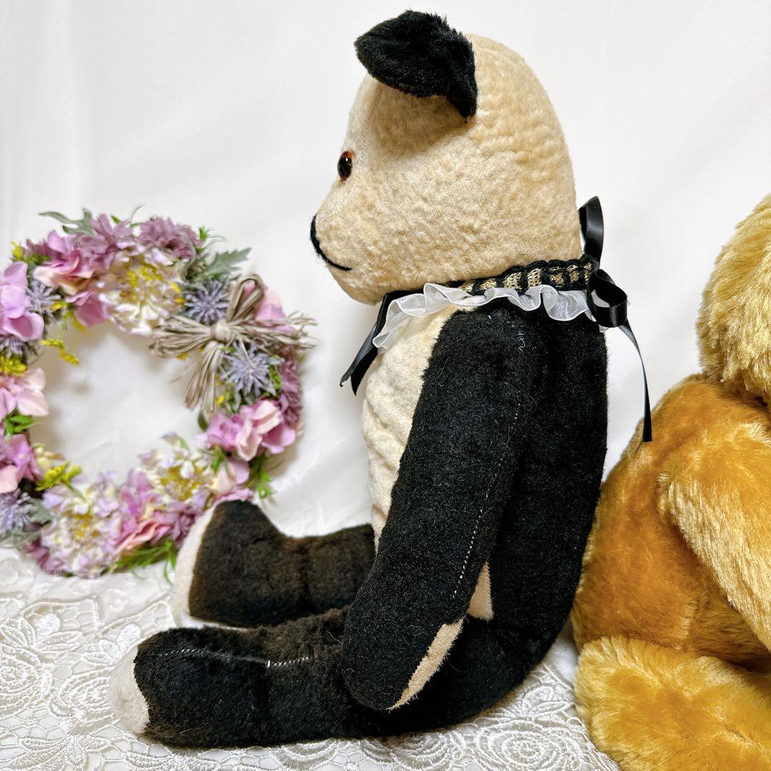 ❤️素敵なボロくた❤️大きめアンティークパンダベア　イギリスアンティークテディベア