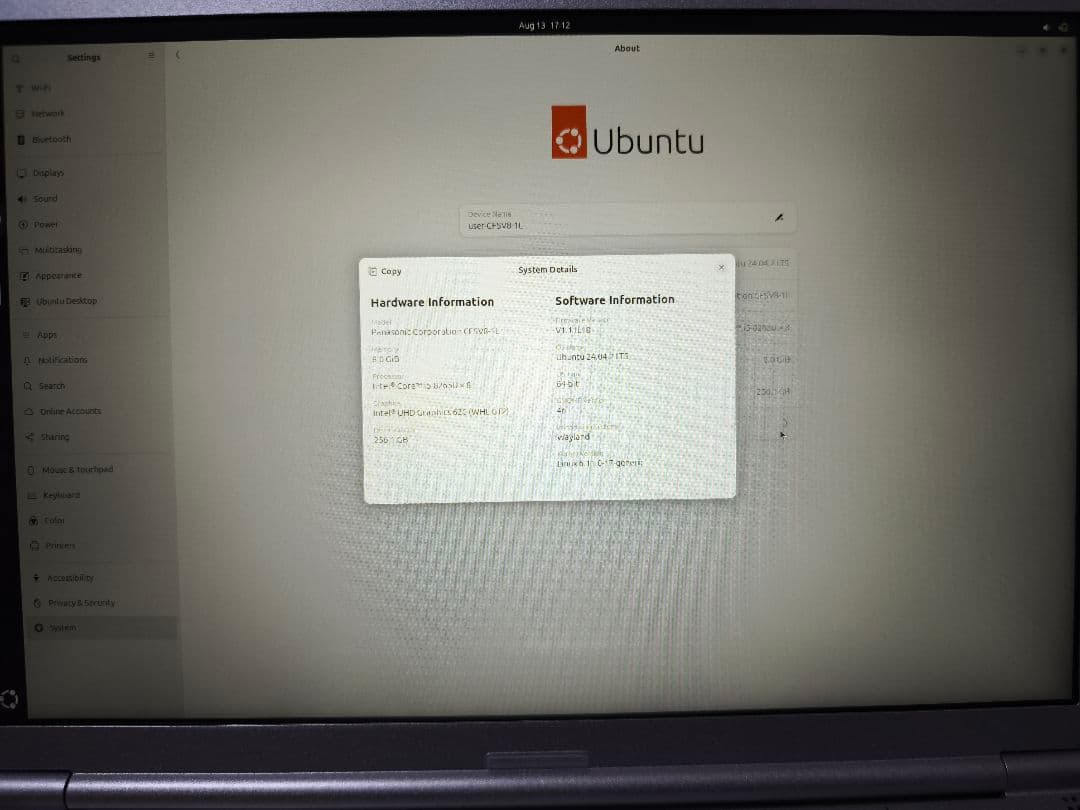 その他ノートPC本体 Panasonic Let's note CF-SV8CD3LC
