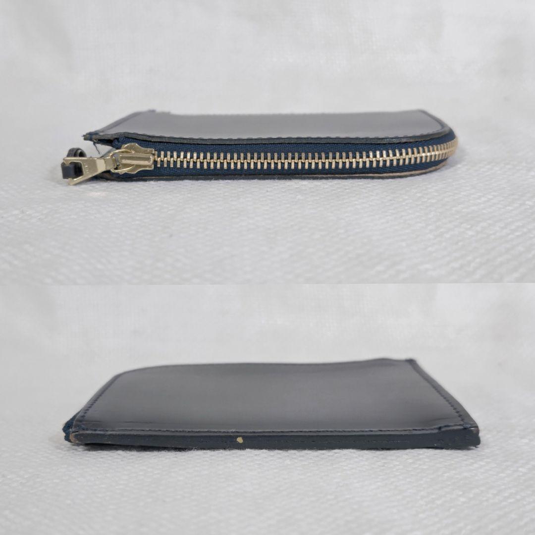 グレンロイヤルGLENブライドルレザージップミニパース財布ウォレット紺