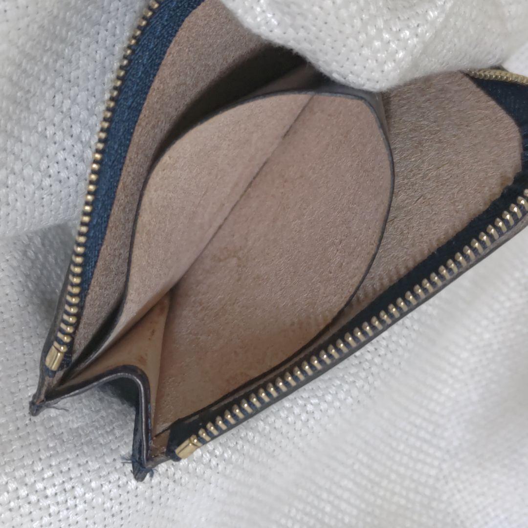 グレンロイヤルGLENブライドルレザージップミニパース財布ウォレット紺