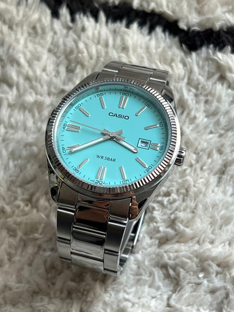 casio 腕時計 ティファニーブルーMTP-1302D-2A2JF