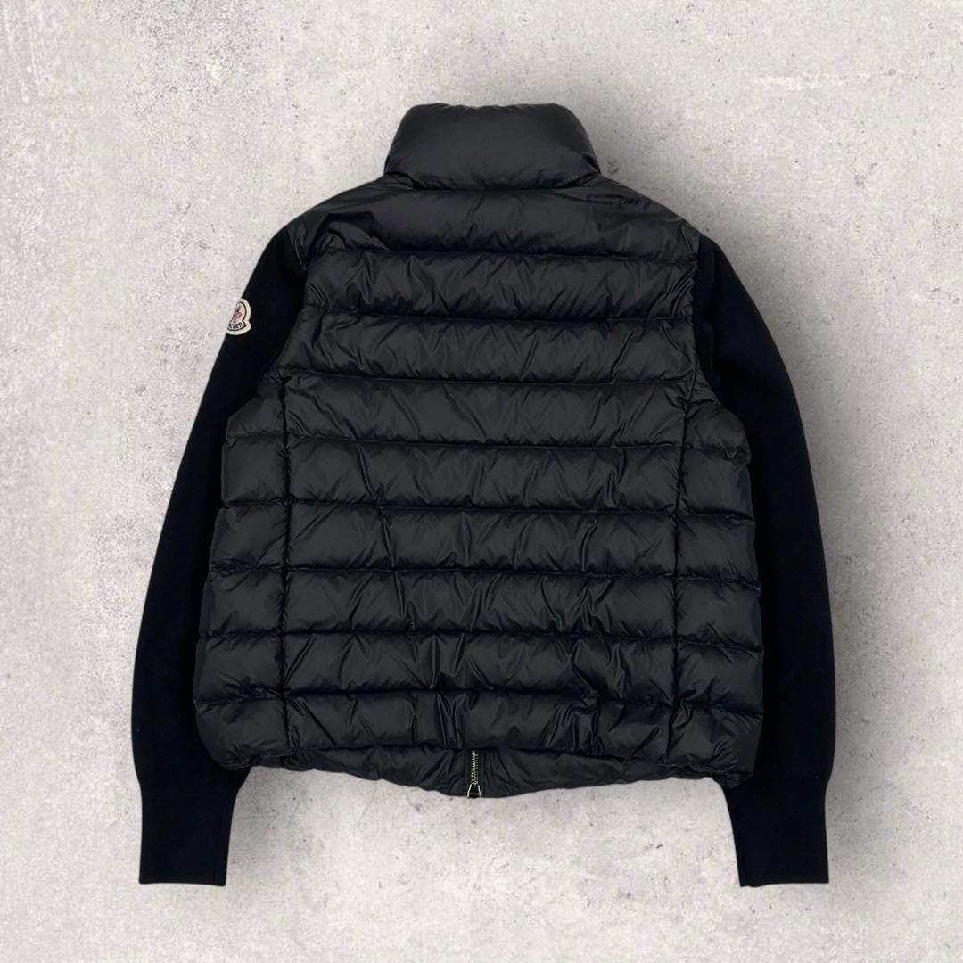 .12040【美品・QR鑑定済み】モンクレール　ニット × ダウンジャケット　黒