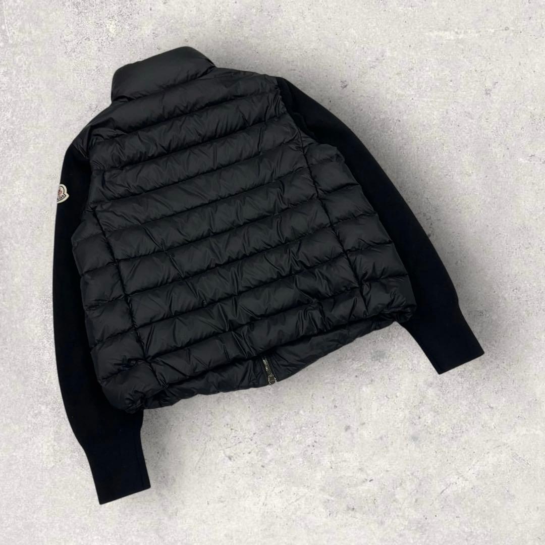 .12040【美品・QR鑑定済み】モンクレール　ニット × ダウンジャケット　黒
