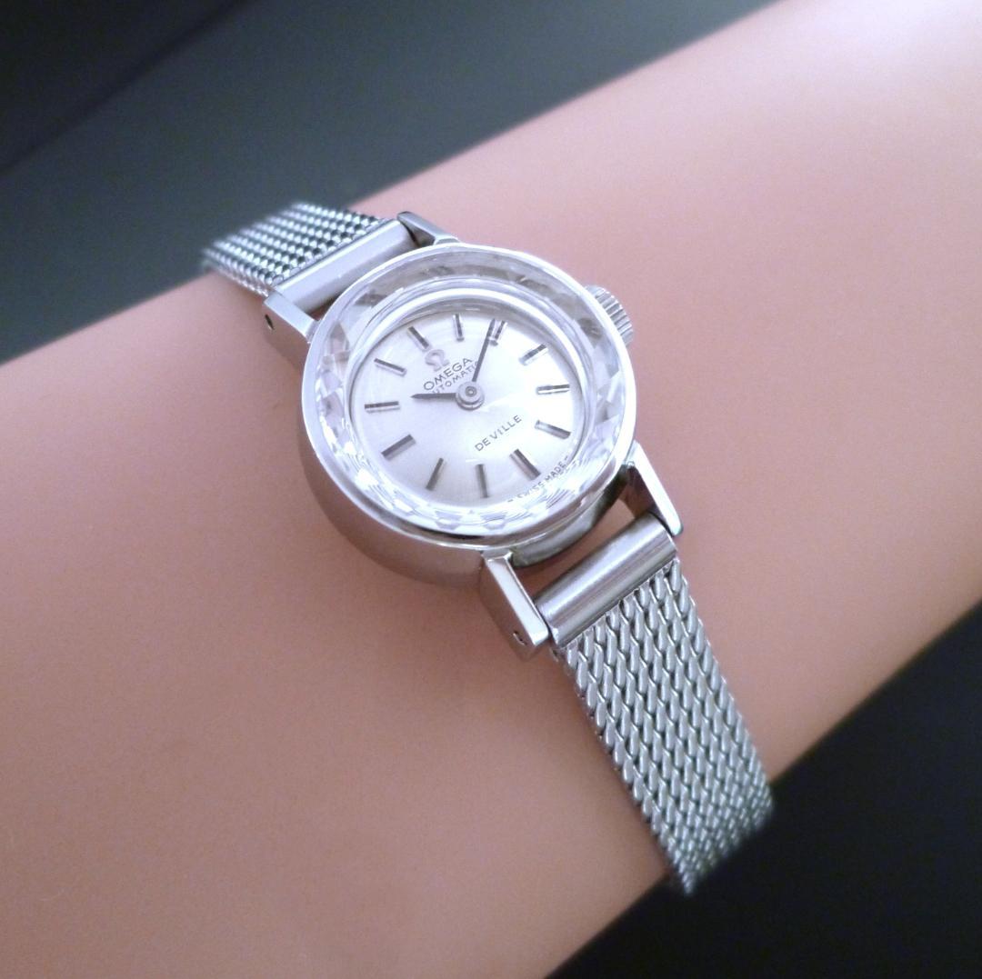 OH済　オメガ　1970年製 デビル　カットガラス　レディース　自動巻き　美品！