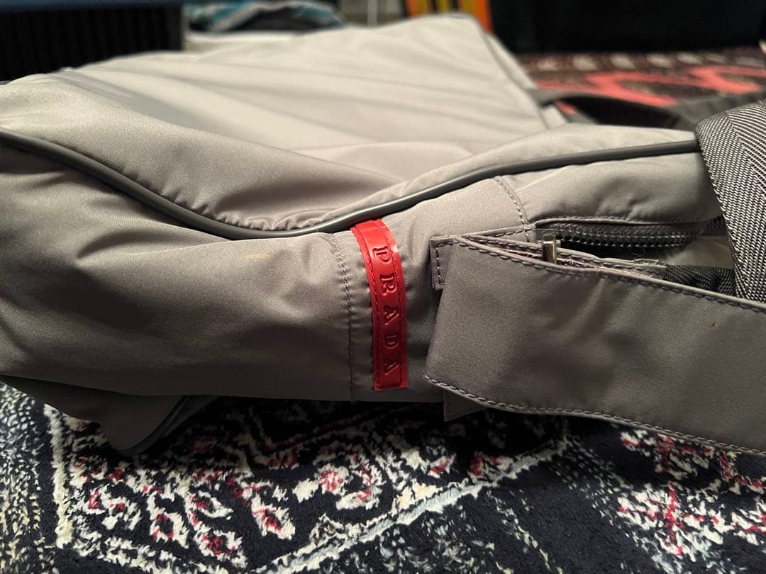 PRADA プラダスポーツ　グレー ナイロン ショルダーバッグ