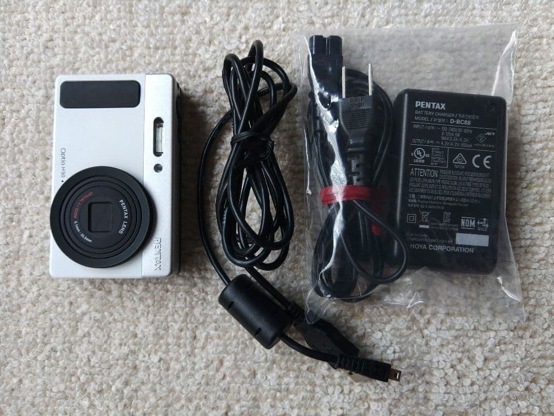 【美品】PENTAX optio H90 ホワイト シルバー