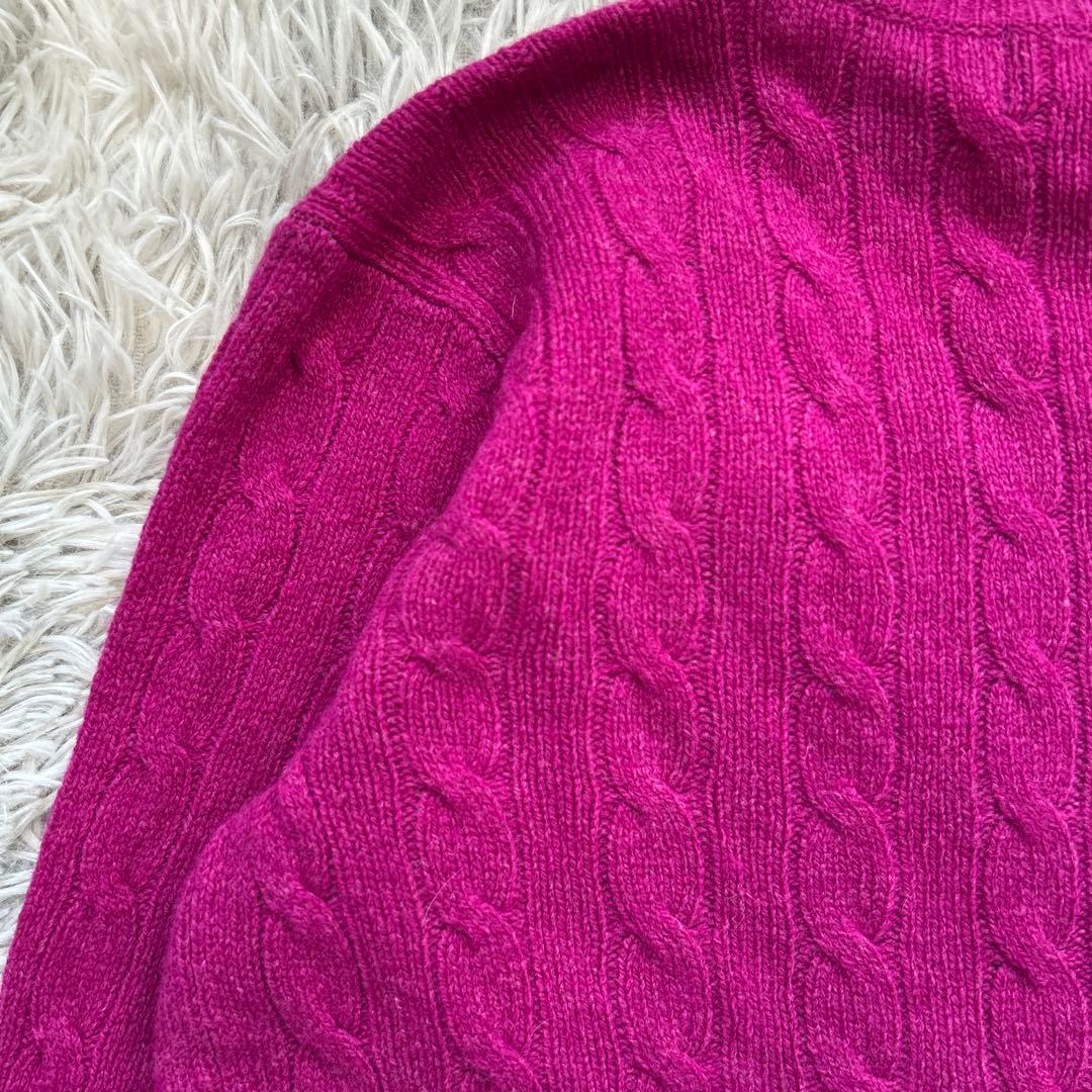 【新品】POLO RALPH LAUREN Vネックケーブルニット パープル新品