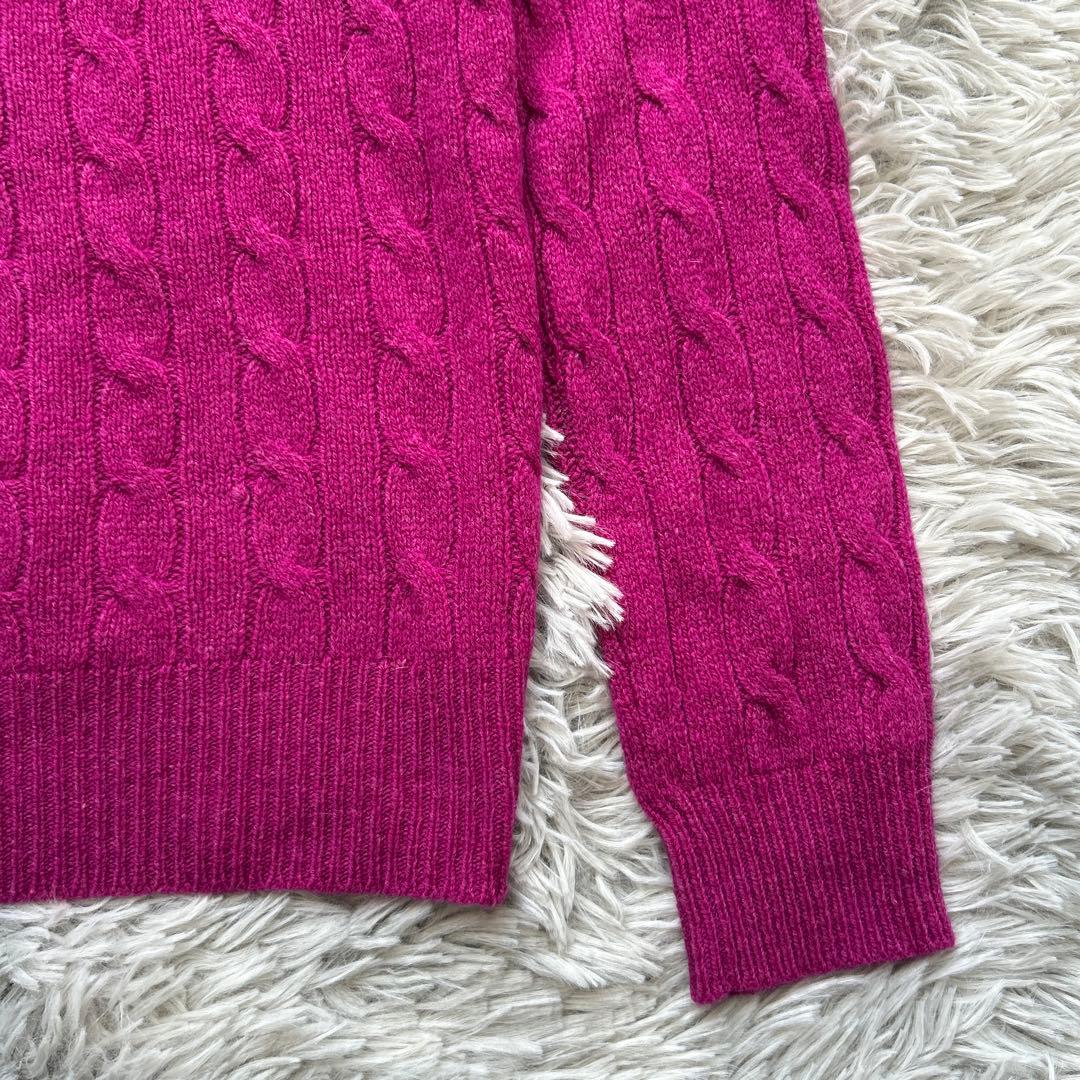 【新品】POLO RALPH LAUREN Vネックケーブルニット パープル新品