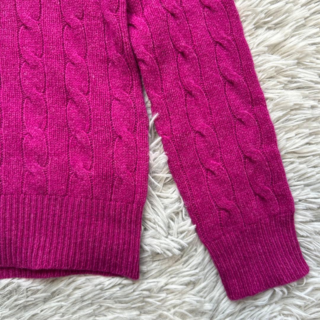 【新品】POLO RALPH LAUREN Vネックケーブルニット パープル新品