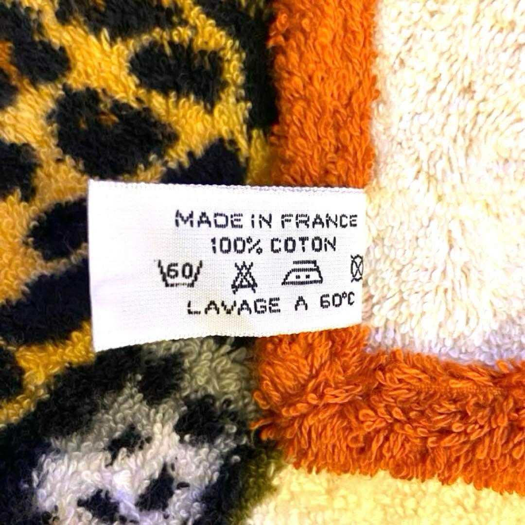 美品 エルメス ビーチタオル ラグ 玄関マット タイガー 虎 花柄 ブラウン