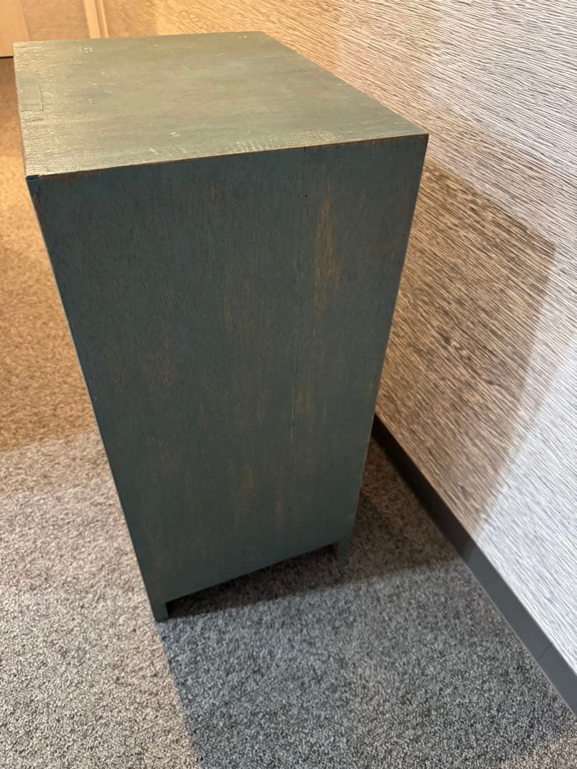 ビンテージ グリーン収納ボックス 木製10段引き出し レターケース 工具棚