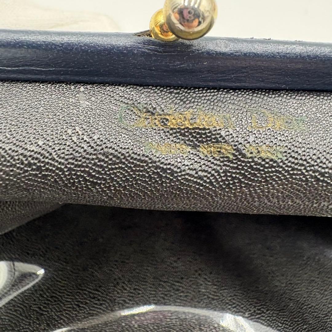 ✨極美品✨クリスチャンディオール　ポーチ　がま口　トロッター　小物入れ　ネイビー