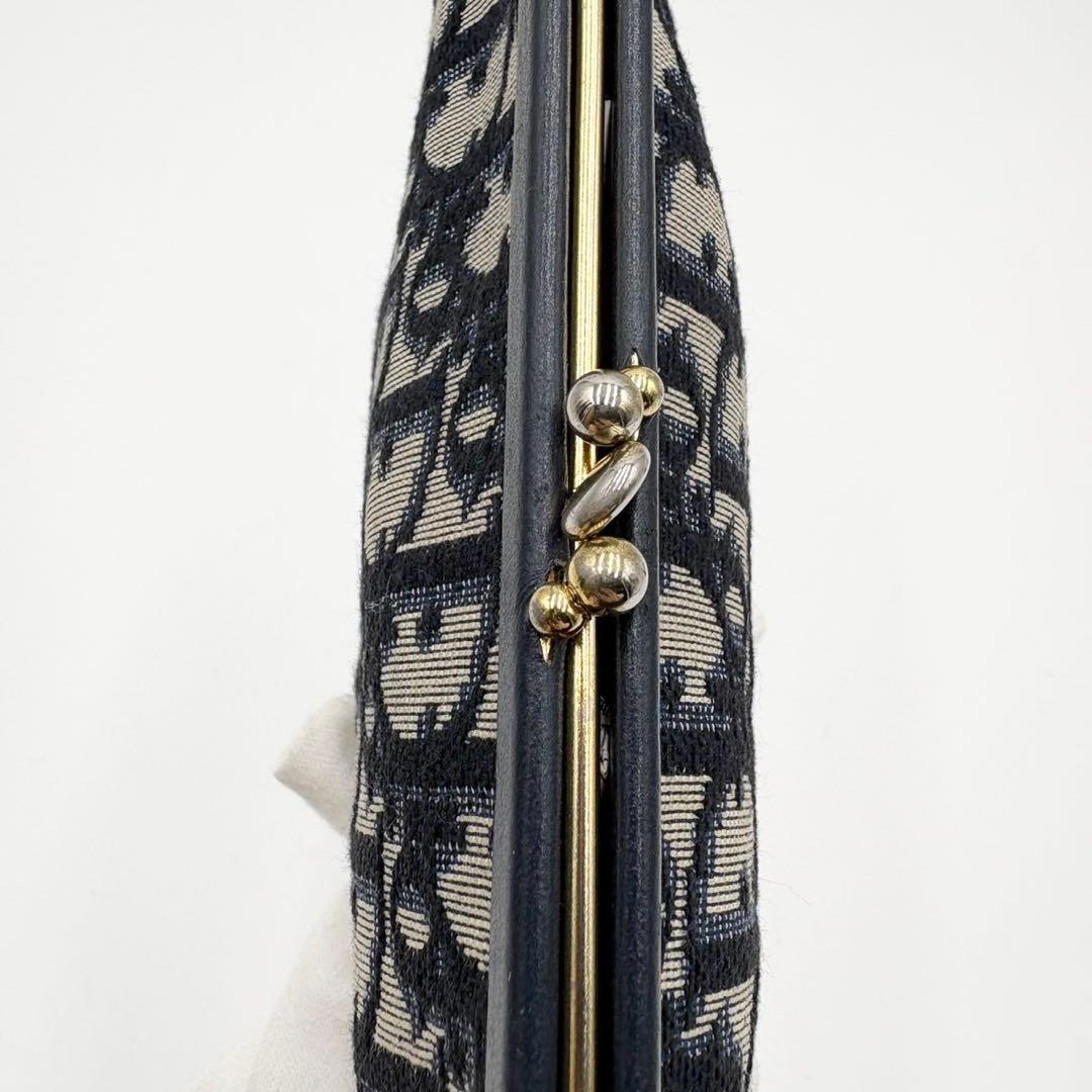 ✨極美品✨クリスチャンディオール　ポーチ　がま口　トロッター　小物入れ　ネイビー