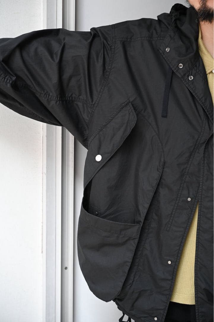 ANCELLM HOODED FIELD SHIRT JACKET 黒 1
