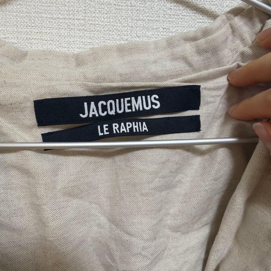 JACQUEMUS LE RAPHIA クロップドシャツ ベージュリネン