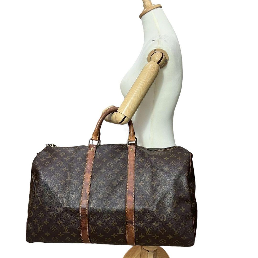 【正規品】ルイヴィトン　モノグラム　キーポル50　ボストンバッグ　旅行かばん 茶