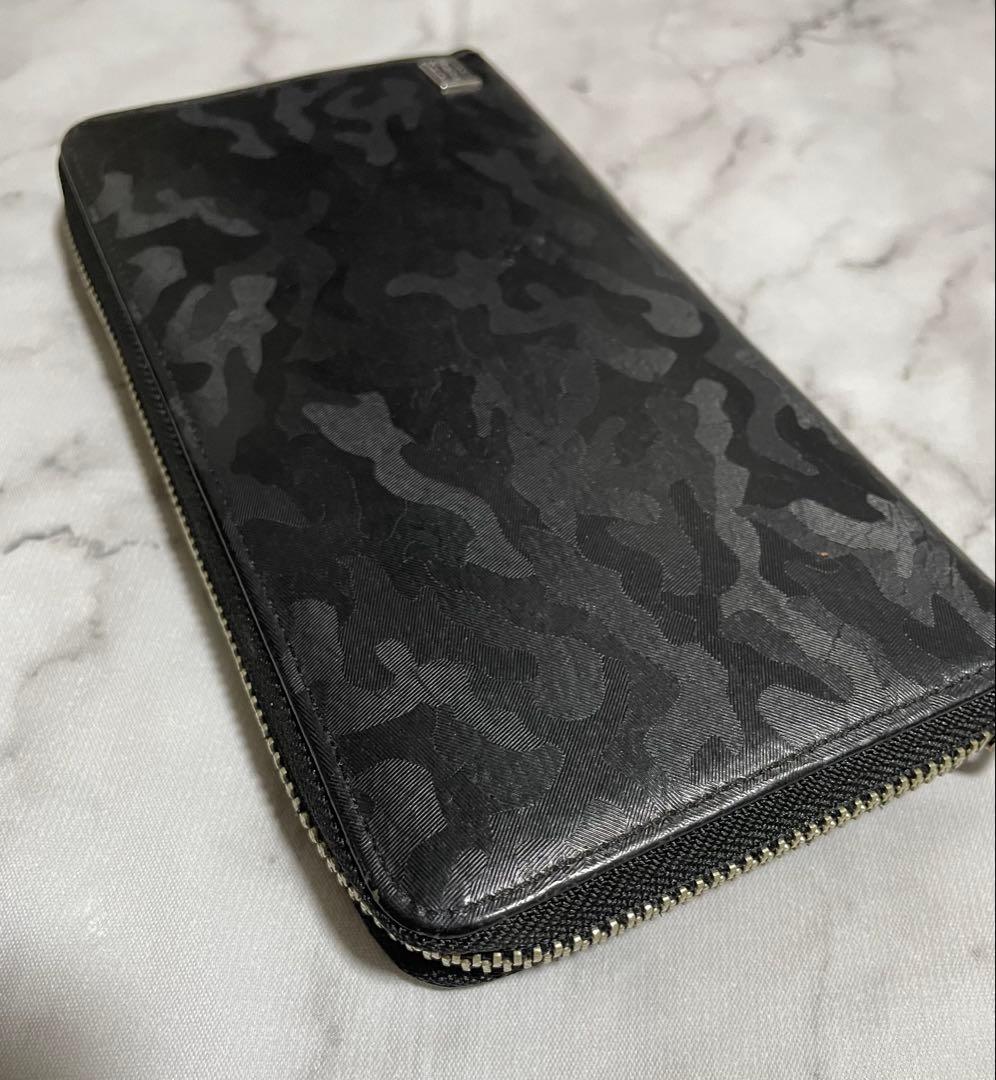 美品　PORTER ポーター ワンダー 長財布 レザー 黒 カモフラ