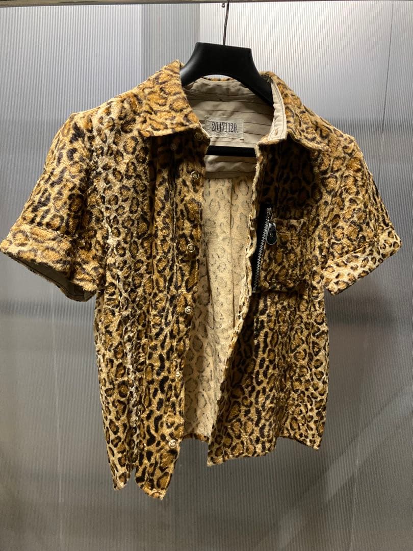 20471120 ヒョウ柄 半袖シャツ レオパード ロック パンク 衣装 M