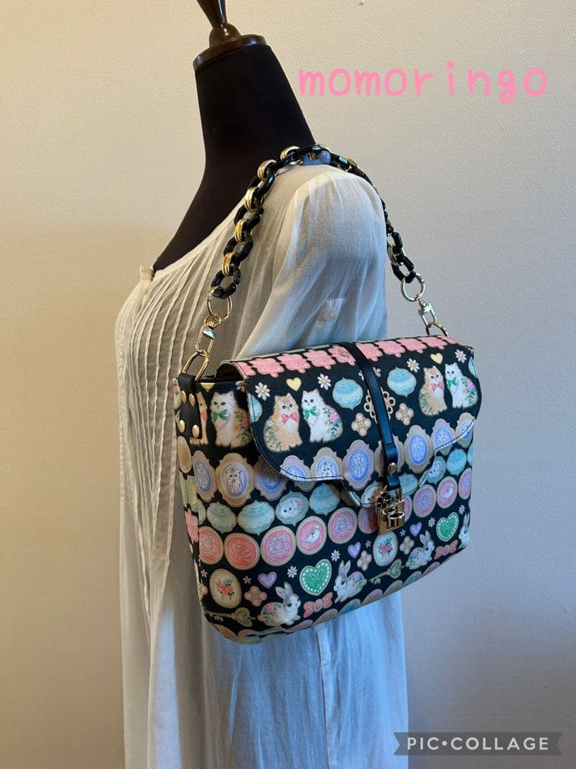 ゴン助様♡22ファブリック 丸底ハンドバッグ ショルダー2way