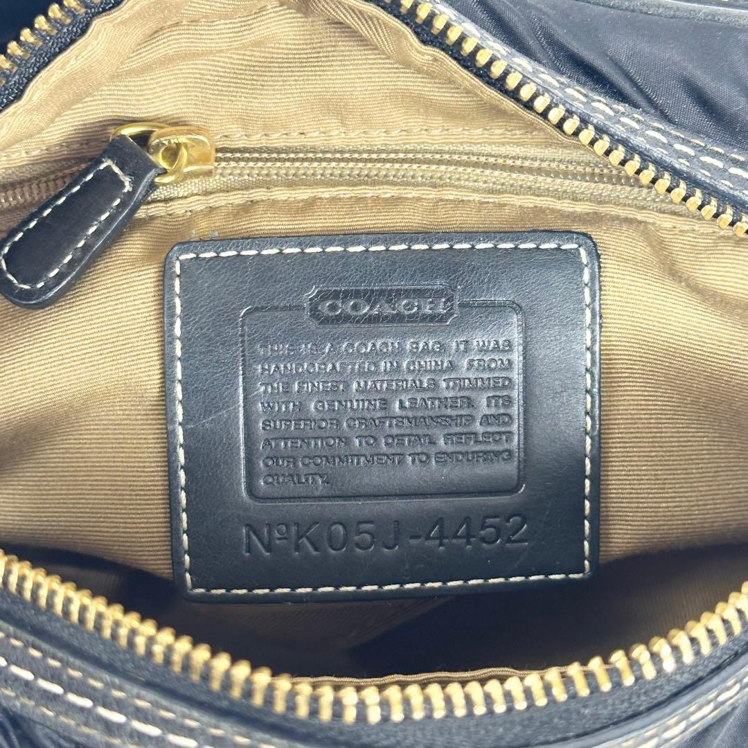 COACH 4452 ターンロック ナイロンレザー ミニボストンバッグ 黒